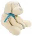 Мягкая игрушка Собака 45 см белая с бирюзовым бантом (AT365210)