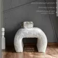 Дизайнерская мягкая банкетка пуф в прихожую, спальню и гостиную Омега прайм . Белый Бриллиант