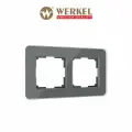Рамка из стекла на 2 поста Werkel W0022440, в графитовом цвете