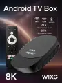 WIXG Медиаплеер Смарт ТВ приставка Android, 2 ГБ/8 ГБ, Bluetooth, Wi-Fi, черный матовый