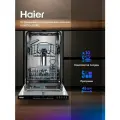 Узкая встраиваемая посудомоечная машина Haier HDWE10-292RU, 10 комплектов, 2 корзины, автоматическое открывание двери, 81.6-87.6х44.8х55.9 см