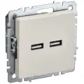 BRITE Розетка USB A+A 5В 3,1А РЮ10-1-БрКр бежевый IEK