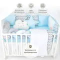 Комплект в кроватку с бортиками для новорожденных мальчиков My little angel, 1066н