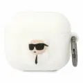 Karl Lagerfeld чехол для Airpods 3 (2021), Silicone case with ring NFT 3D Karl белый