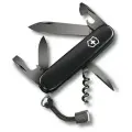 Нож Victorinox Spartan 91 мм 12 функций черный с большим и малым лезвием штопором консервным ножом открывалкой шилом кольцом для ключей пинцетом и зубочисткой