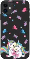 Силиконовый чехол на Apple iPhone 11 / Эпл Айфон 11 с рисунком Unicorns and Candies Soft Touch черный