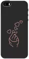 Силиконовый чехол на Apple iPhone SE / 5s / 5 / Эпл Айфон 5 / 5с / СЕ с рисунком K-Heart Soft Touch черный