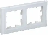 Рамка для розеток IEK BRITE РУ-2-2-БрБ, стекло, 2 гнезда, белая