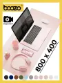 Коврик для мышки большой BOOZO Desk mate s, кожаный коврик для мыши, коврик для мышки компьютерный, розовый