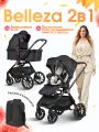 Коляска 2 в 1 для новорожденных Farfello Belleza Comfort, FBC-2, черное золото