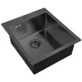 Мойка для кухни ZorG PVD-4551 GRAFIT, графит черный, толщина 1,5 мм, PVD покрытие, премиум