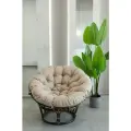 Кресло Папасан из натурального ротанга 23/01 олива с подушкой