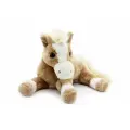 Мягкая игрушка LEOSCO Лошадка светло-бежевая лежащая 28 см