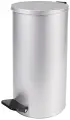 Урна для мусора с педалью 40 литров, усиленное, серая, оцинкованная сталь, титан