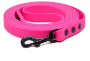 Поводок из биотана 1,5 м, ширина 16 мм, Woofy Iron, прорезиненный, водостойкий, розовый