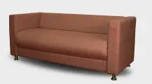 Диван прямой офисный с подлокотниками Пауза из искусственной замши Светло-коричневый (Плутон 004) (180)
