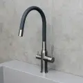 Смеситель Lemark Expert LM5083GMN-Black для кухни c гибким изливом, с подключением к фильтру с питьевой водой