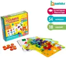 IQ-ZABIAKA Мозаика «Весёлые задания», по методике Монтессори, 54 камешка, 10 заданий, 3+
