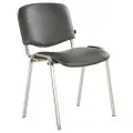 Стул для посетителей Brabix Iso CF-001, хромированный каркас, кожзам серый, 531426