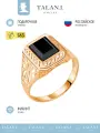 Перстень TALANT, красное золото, 585 проба, фианит, размер 19, золотистый, черный