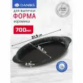 Форма для выпечки керам, 31.5х16.5х2.5 см, 0.7 л, овал, чер, Daniks, Полночь, Y4-8726