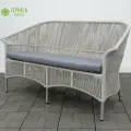Скамья плетенная Селигер, для сада, серая, на металлическом каркасе