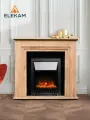 Камин электрический напольный ELEKAM Silver напольный с порталом, очагом Velar с пультом, обогревом и звуком потрескивания дров