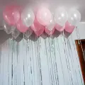 Шарики под потолок розовый и белый 15 шт