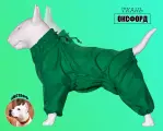 Дождевик-комбинезон для американского стаффордширского терьера кобеля, повышенной прочности, цвет зеленый