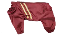 Дождевик-комбинезон для йоркширского терьера (мини) суки, повышенной прочности, со светоотражающими полосами, цвет бордо