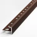 Профиль F-образный алюминиевый для плитки 10 мм Лука ПУ13, длина 2,7 м, шоколад 03