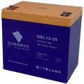 Sunways Аккумуляторная батарея GEL 12-55, Аккумулятор для ИБП SW101552