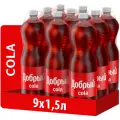 Газированный напиток Добрыйкарамель, кола, 1.5 л, пластиковая бутылка, 9 шт.