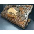 Нарды Боевой бык, дерево, складные, резные, ручная работа, 60x60x3 см