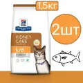 Корм сухой Hill's k/d , для кошек , при заболевании почек , со вкусом тунца (2шт по 1,5кг)
