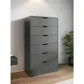 Комод столплит Сапфир 6 ящиков, для вещей и одежды, ЛДСП, диамант серый, 80х44х144 см