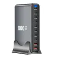 800 Вт/765 Вт/730 Вт Быстрое зарядное устройство USB C GaN Блок двойной 140 Вт PD3.1 PPS Станция быстрой зарядки для нескольких устройств Настенное зарядное устройство для ноутбука, EU Plug, 800W 8C2A