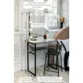 Высокий туалетный столик на металлических ножках LOFT, зеркало без рамы цемент