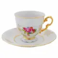 Набор кофейных чашек с блюдцем Leander Соната Цветочное настроение, перламутр 150 мл, 6 шт.