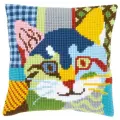 PN-0156115 Набор для вышивания крестом (подушка) Vervaco Modern cat  Современный кот