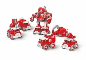 Робот конструктор 5в1, 5 машин трансформируются в робота, красный Пламенный мотор 870646