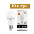 Лампа Gauss Elementary ЛОН A60 E27 15W(1320lm) 3000K 2K 118x60 матовая, пластик/алюминий 23215 - 10 штук