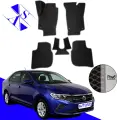 Автомобильные коврики EVA/ЕВА/ЭВА для Volkswagen Polo VI / Фольксваген Поло 6 2020 – н. в. черный серый