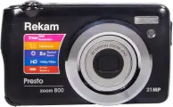 Фотоаппарат Rekam Presto zoom 800 черный 21Mpix Zoom8x 2.7 1080p SDHC/MMC CMOS IS el 3.8minF/Li-Ion/case