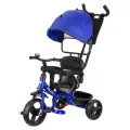 Велосипед коляска трехколесный Pilot PT1B с ручкой управления, поворотное сиденье, синий черный