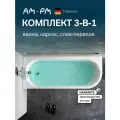 Ванна акриловая угловая AM.PM X-Joy 170x70, ванна с каркасом и слив-переливом хром