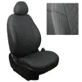 Чехлы на Киа Соул 2 (2014-2019) для сиденья авто, Пилот, Экокожа ромб, Темно-серый