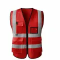 Жилет сигнальный, светоотражающий, полиэстер, размер 5XL, красный