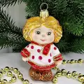 Irena-Co елочная игрушка, стекло Лохматый мальчик (8,5х6х5см)