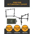 РОД-ПОД для трех удилищ с сумкой (4093): длина (90-115см) ширина (34-50см) высота (34-58см) ROD-POD